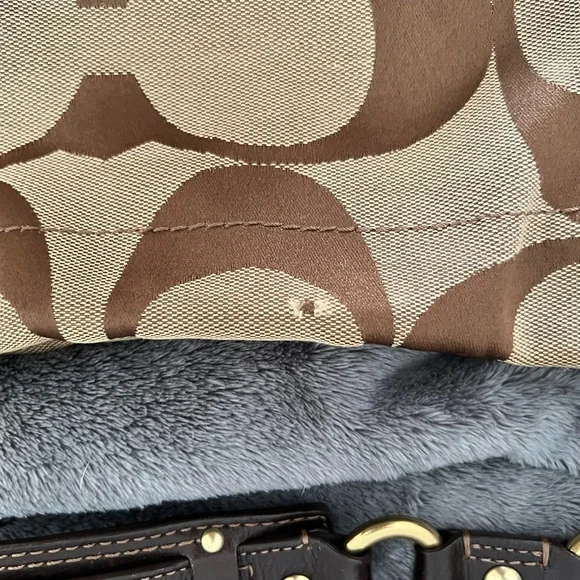 COACH Vintage Signature Canvas Carly Hobo Bag Shoulder Purse #K10619 - Picture 3 of 13